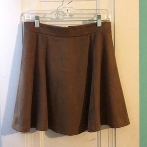 Tan Suede Mini Skirt